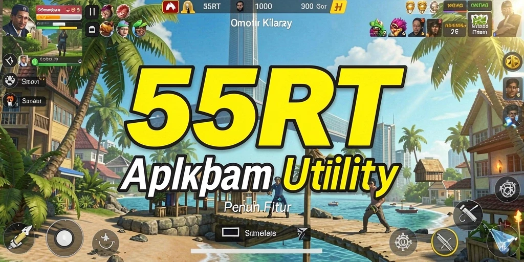 Tampilan antarmuka utama 55RT dengan fitur-fitur Utility yang memudahkan pengguna.