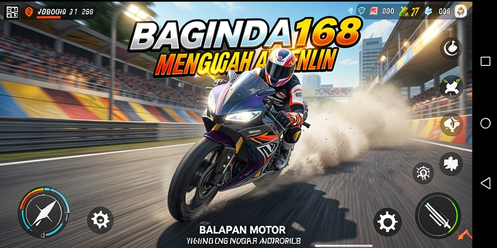 Tampilan gameplay seru di BAGINDA168 dengan aksi balapan cepat.