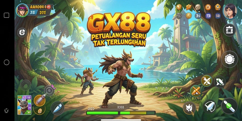 Tampilan gameplay GX88 yang mendebarkan dan penuh aksi.