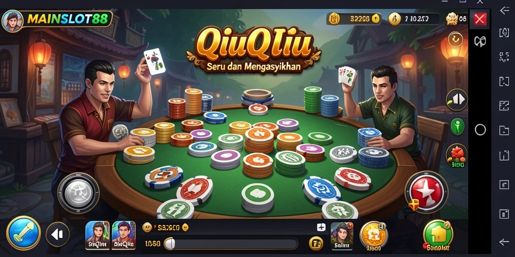 Tampilan gameplay QiuQiu yang menegangkan dan seru.