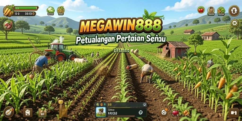 Menampilkan gameplay seru dalam bertani di MEGAWIN888.