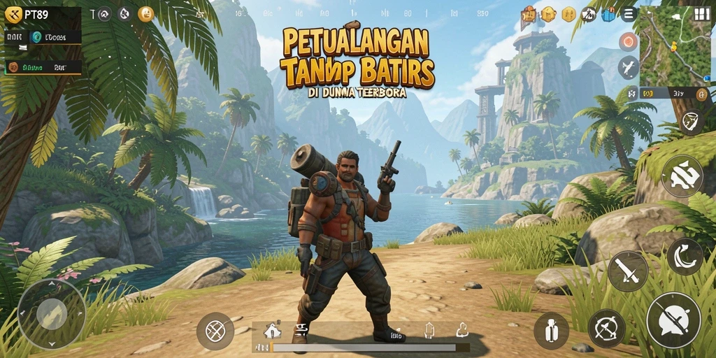 Screenshot gameplay PT89 menampilkan petualangan seru di dunia terbuka.