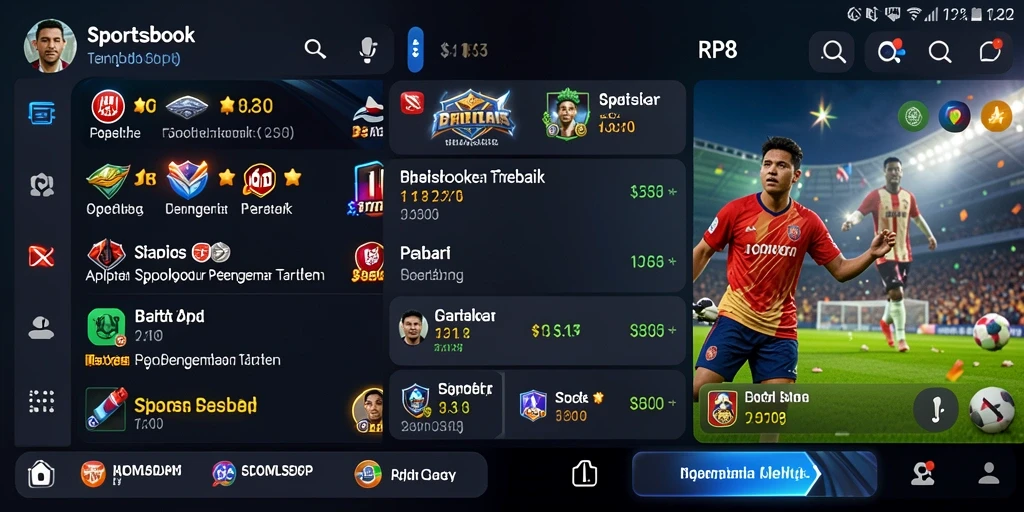 Tampilan menarik dari gameplay Sportsbook di RP8.