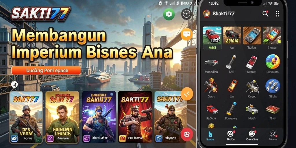 Screenshot SAKTI77 menampilkan gameplay seru dalam membangun bisnis.