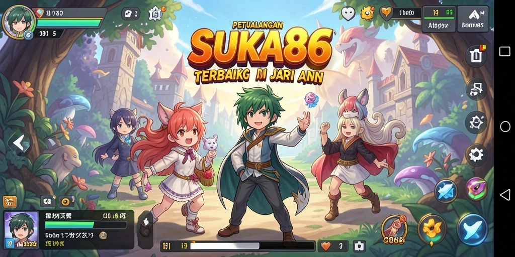 Tampilan gameplay menakjubkan dari SUKA86 dengan karakter Anime ikonik.