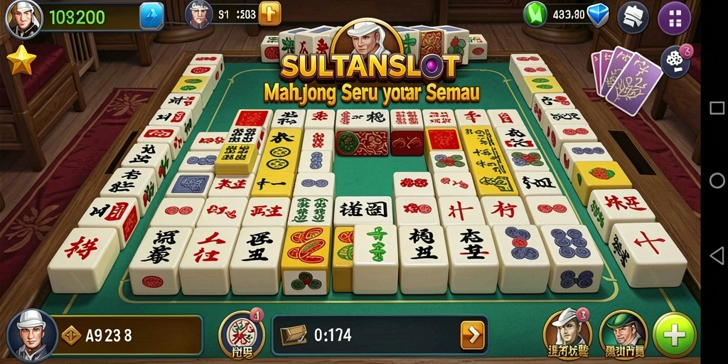 Gameplay seru SULTANSLOT dengan grafis Mahjong yang menarik.
