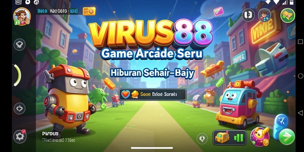 Screenshot menunjukkan gameplay seru dari VIRUS88 dengan grafis menarik.