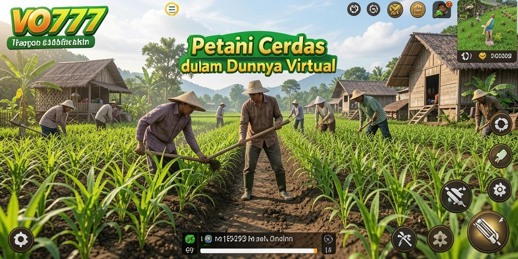 Tampilan gameplay VO777 yang menarik dengan kebun yang subur.